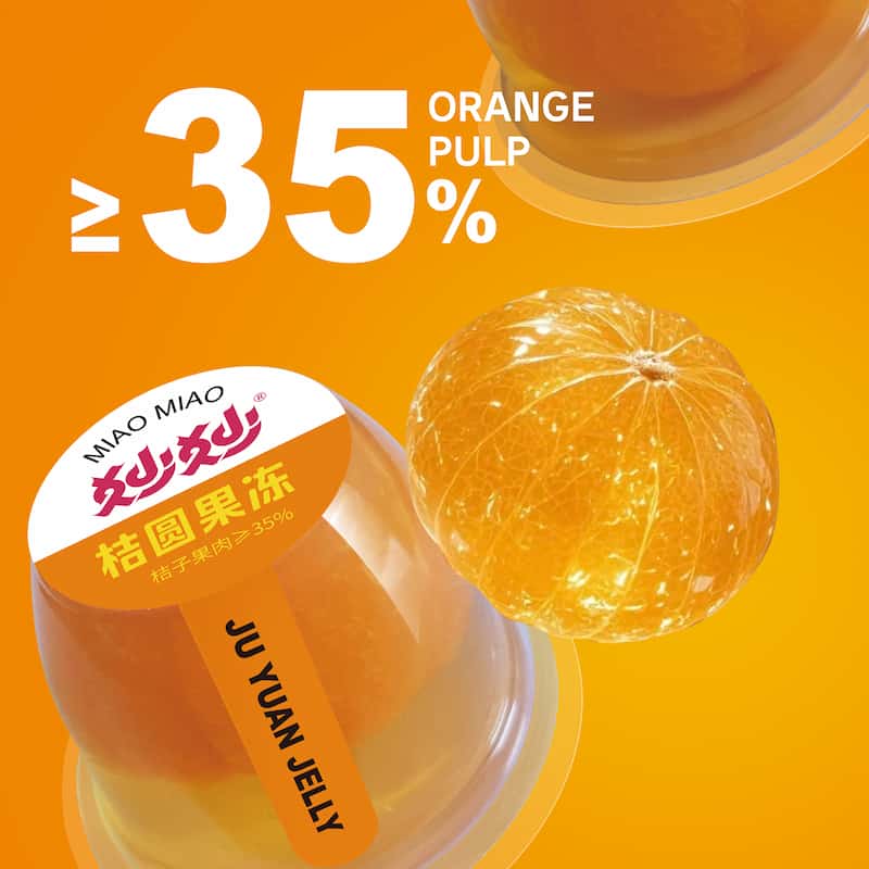 High Fruit Content Orange Jelly Cups