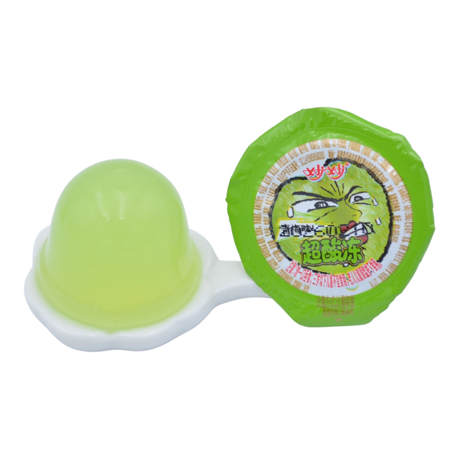 Vasitos de gelatina de jugo de fruta natural súper ácido